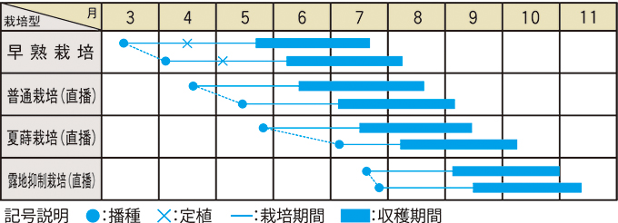 栽培適期表（近畿標準）