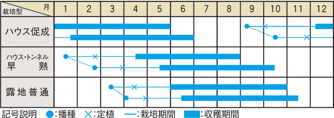 栽培適期表（近畿標準）